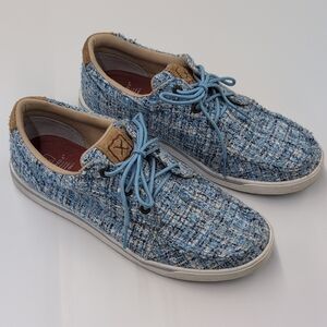 Twisted X Kicks Lace Up Women's 10 Tweed Light Blue Casual Western Shoes